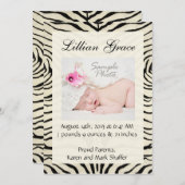 Zebra Geboorteaankondigingen Aankondiging (Voorkant / Achterkant)