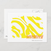 Zebra geel 2 briefkaart (Voorkant / Achterkant)