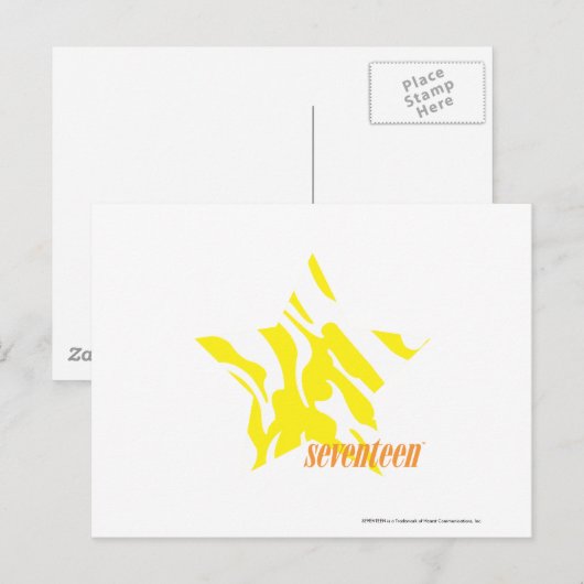 Zebra geel 3 briefkaart (Voorkant / Achterkant)