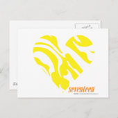 Zebra geel 4 briefkaart (Voorkant / Achterkant)