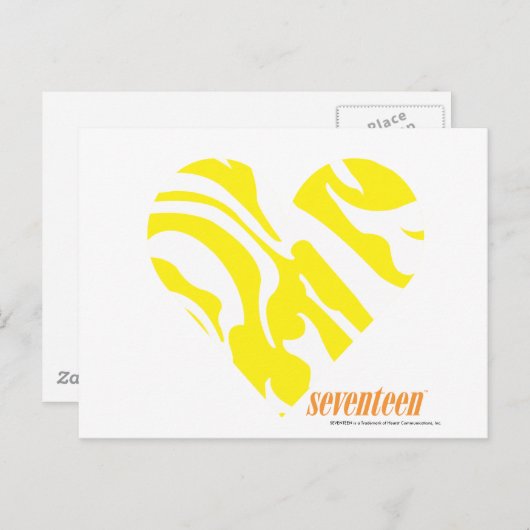 Zebra geel 4 briefkaart (Voorkant / Achterkant)