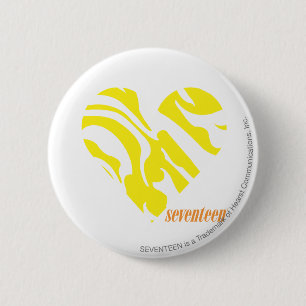 Zebra geel 4 ronde button 5,7 cm