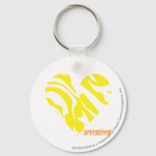 Zebra geel 4 sleutelhanger