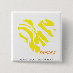 Zebra geel 4 vierkante button 5,1 cm