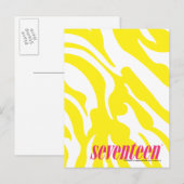 Zebra geel briefkaart (Voorkant / Achterkant)
