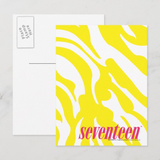 Zebra geel briefkaart (Voorkant / Achterkant)