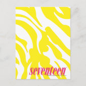 Zebra geel briefkaart (Voorkant)