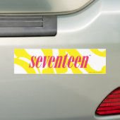 Zebra geel bumpersticker (Op auto)
