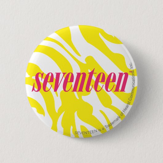 Zebra geel ronde button 5,7 cm (Voorkant)