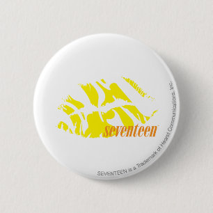 Zebra geel ronde button 5,7 cm