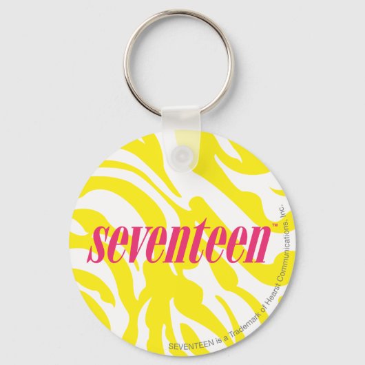 Zebra geel sleutelhanger (Voorkant)