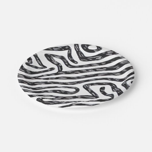 Zebra geïnspireerde party borden papieren bordje (Gekanteld)