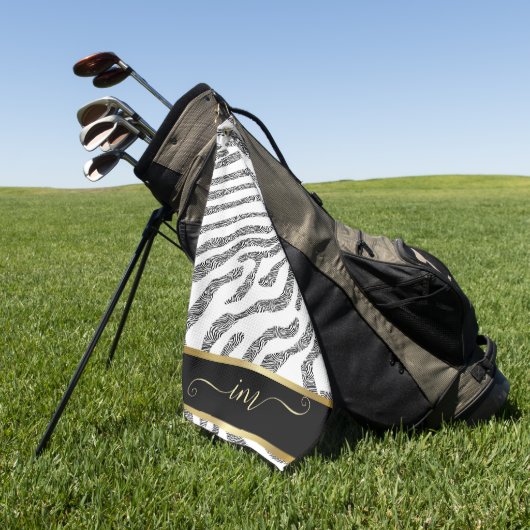Zebra Gemonogrammeerde Waterverf Golfhanddoek (Groen)