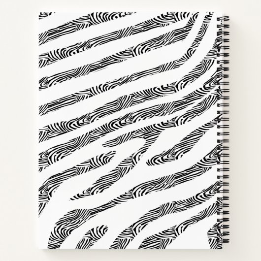 Zebra Gemonogrammeerde Waterverf Notitieboek (Achterkant)