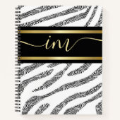 Zebra Gemonogrammeerde Waterverf Notitieboek (Voorkant)