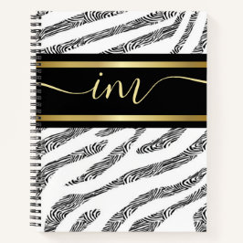 Zebra Gemonogrammeerde Waterverf Notitieboek