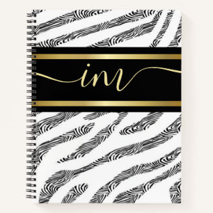 Zebra Gemonogrammeerde Waterverf Notitieboek