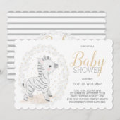 Zebra Genderneutraal Safari Baby shower Kaart (Voorkant / Achterkant)