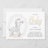 Zebra Genderneutraal Safari Baby shower Kaart (Voorkant)