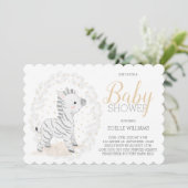 Zebra Genderneutraal Safari Baby shower Kaart (Staand voorkant)