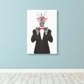 Zebra Gentleman Canvas Afdruk (Insitu (Houten vloer))