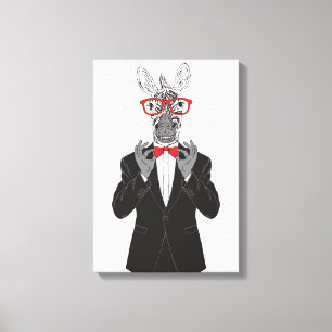 Zebra Gentleman Canvas Afdruk