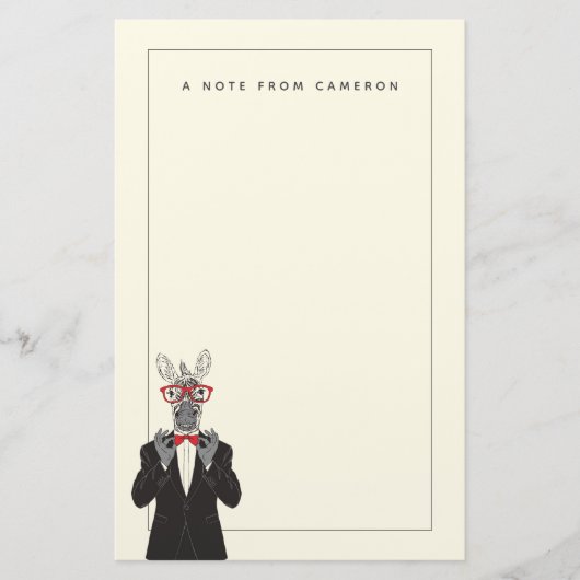 Zebra Gentleman | Jouw namen toevoegen Briefpapier (Voorkant)