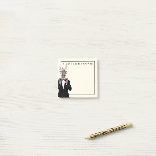 Zebra Gentleman | Jouw namen toevoegen Post-it® Notes (Op bureau)