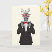 Zebra Gentleman Kaart (Gele Bloem)