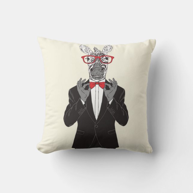 Zebra Gentleman Kussen (Voorkant)