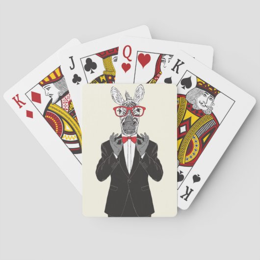 Zebra Gentleman Pokerkaarten (Achterkant)