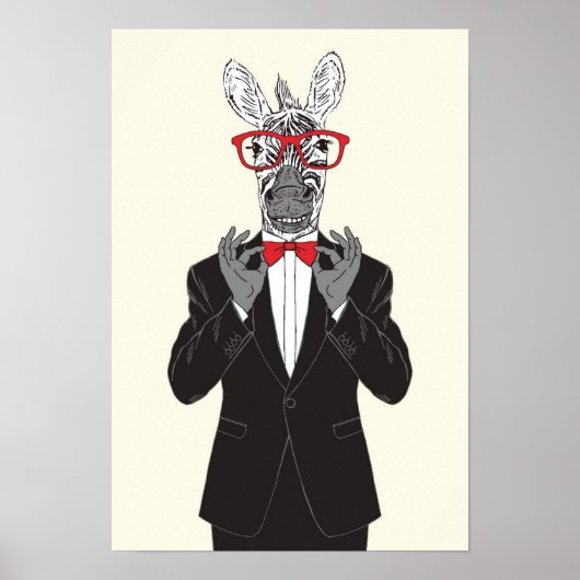 Zebra Gentleman Poster (Voorkant)