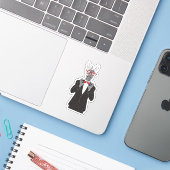 Zebra Gentleman Sticker (Laptop met iPhone)