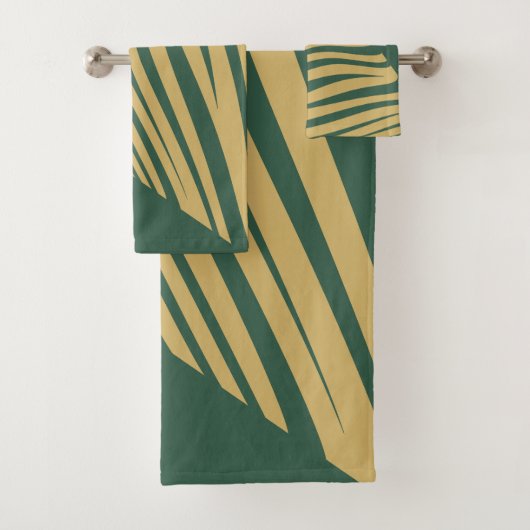 Zebra Geometrisch cyaan & beige Bad Handdoek (Insitu)