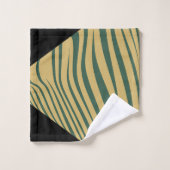 Zebra Geometrisch cyaan, zwart & beige Bad Handdoek (Wasdoekje)