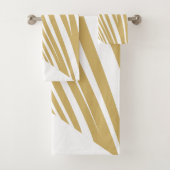 Zebra Geometrisch wit & beige Bad Handdoek (Insitu)