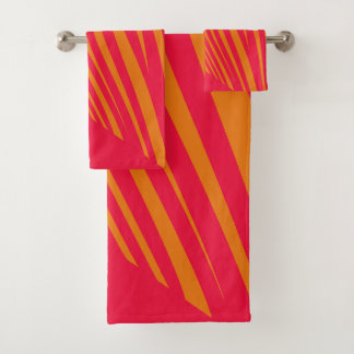 Zebra geometrische fucsia sinaasappel bad handdoek