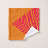 Zebra geometrische oranje fucsia bad handdoek (Wasdoekje)