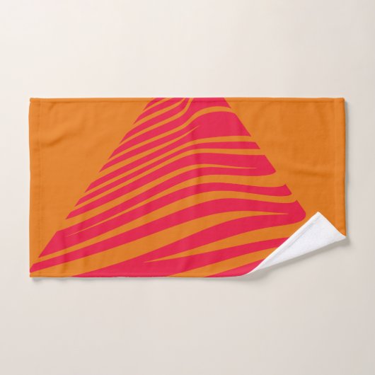 Zebra geometrische oranje fucsia bad handdoek (Handdoek)