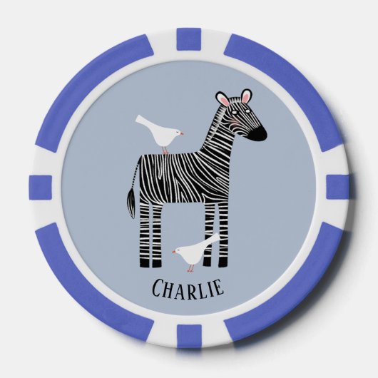 Zebra Gepersonaliseerd Poker Chips (Voorkant)