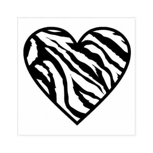 Zebra Gestreept Hart Rubberstempel (Afrduk)