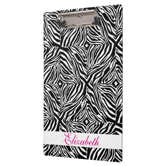 Zebra gestreept tapijt in zwart-wit patroon klembord (Links)