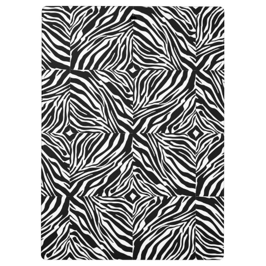 Zebra gestreept tapijt in zwart-wit patroon klembord (Achterkant)