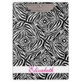 Zebra gestreept tapijt in zwart-wit patroon klembord (Voorkant)