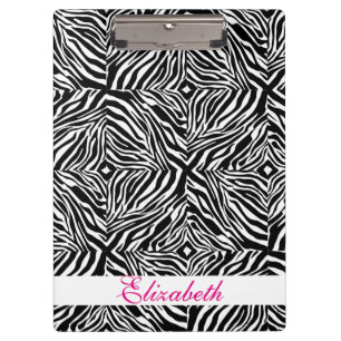 Zebra gestreept tapijt in zwart-wit patroon klembord