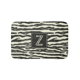Zebra Gestreepte dierlijke print patroon monogram Badmat