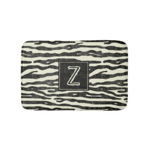 Zebra Gestreepte dierlijke print patroon monogram Badmat