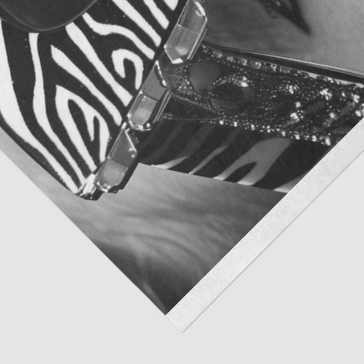 Zebra Gestreepte Glam Strass Zonnebril Decoupage Tissuepapier (Detail)