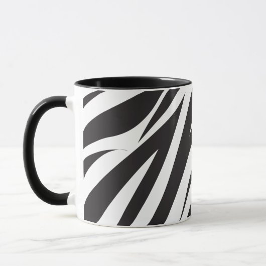 Zebra gestreepte Mok voor patroonkoffie (Links)