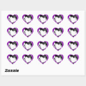 Zebra Gestreepte Paarse gepersonaliseerde foto Sti Hart Sticker (Vel)